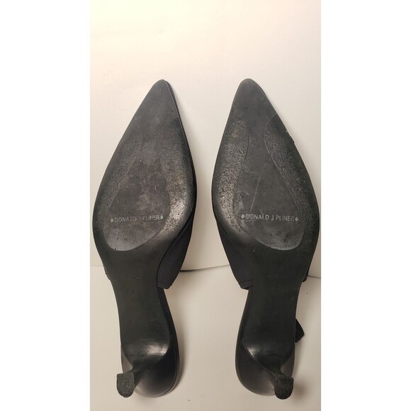 Donald J. Pliner Couture 'Ela' Size 8.5N Black Slingback Kitten Heels Italy - Picture 8 of 10